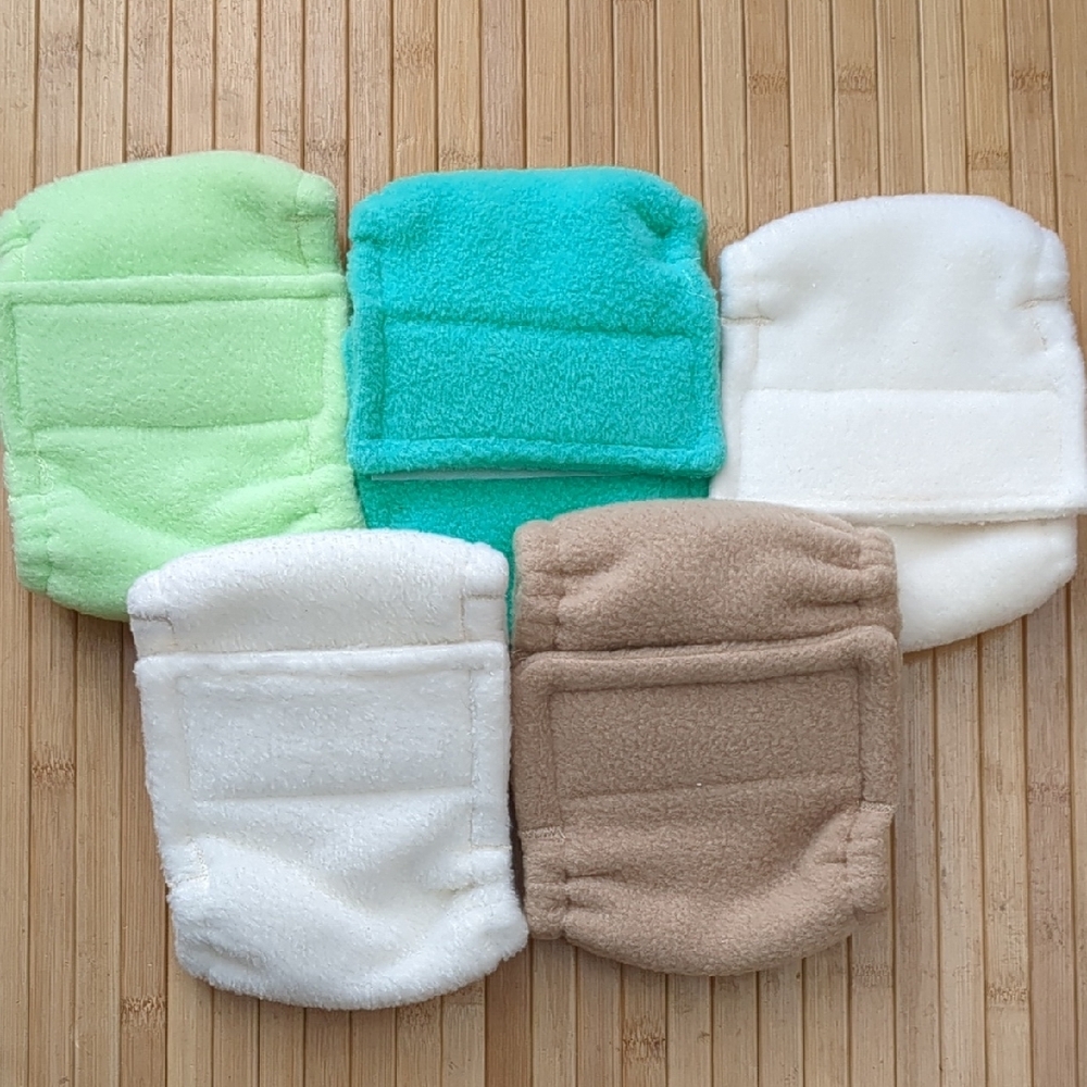 Male Dog Puppy Belly Band Diapers, Set of 5, Super Soft Fleece, NEW, Size Medium